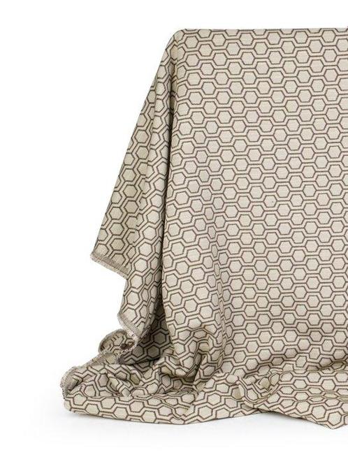 Tissu dameublement géométrique élégant en lin mélangé -, Antiek en Kunst, Antiek | Tapijten, Tafelkleden en Textiel