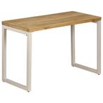 vidaXL Eettafel 115x55x76 cm massief mangohout en staal, Huis en Inrichting, Tafels | Eettafels, Verzenden, Nieuw