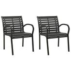vidaXL Tuinstoelen 2 st staal en HKC zwart, Tuin en Terras, Verzenden, Nieuw