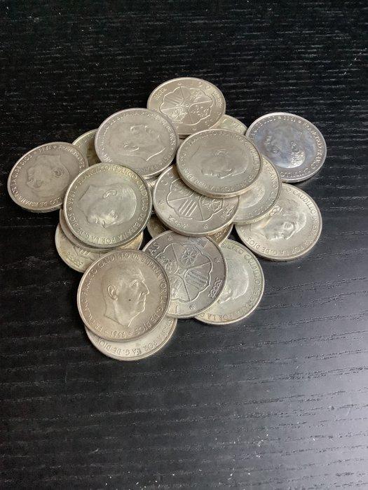 Spanje. Francisco Franco. 100 Pesetas 1966 (20 monedas), Postzegels en Munten, Munten | Europa | Niet-Euromunten