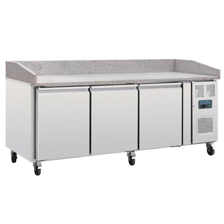 Polar U-serie 3-deurs werkbank met marmeren werkblad en euro, Zakelijke goederen, Horeca | Keukenapparatuur, Koelen en Vriezen