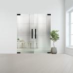Glazen dubbele binnendeur zonder kozijn zwart beslag-Crepi g, Bricolage & Construction, Verzenden