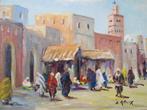 Retaux Bruno (1947) - Marché à Marrakech Maroc, Antiquités & Art