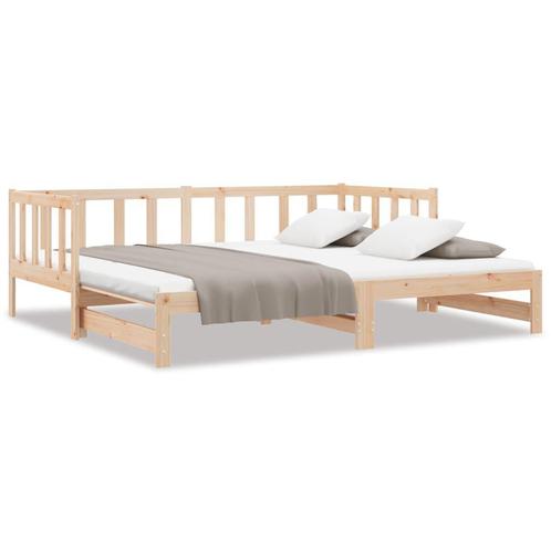 Slaapbank met Onderschuifbed Grenen - Tweede Kansje -35%, Huis en Inrichting, Slaapkamer | Slaapbanken, 90 cm, 190 cm of minder