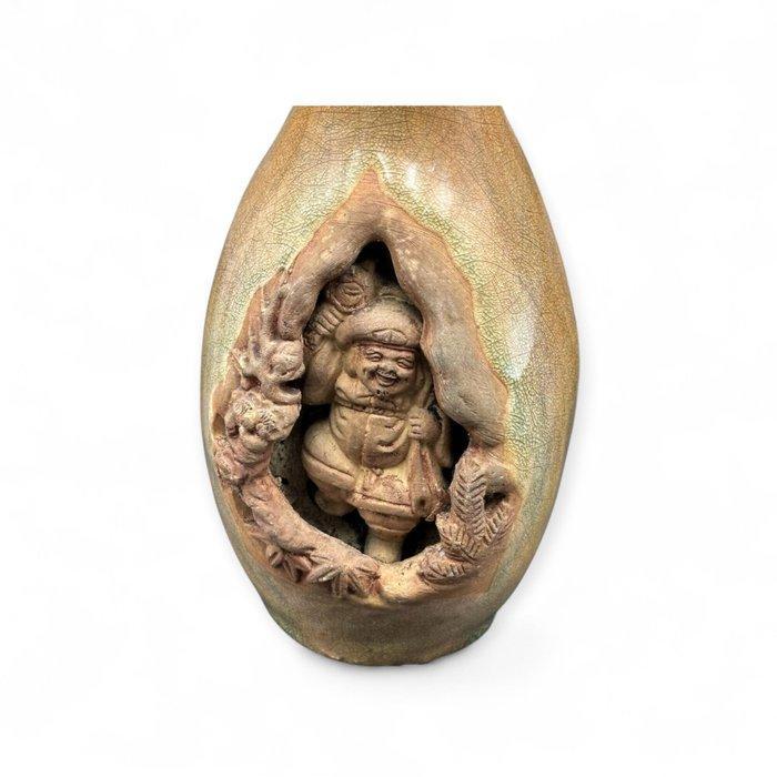 Uitzonderlijke gesneden Daikoku Sake-flacon met traditionele, Antiek en Kunst, Antiek | Overige Antiek