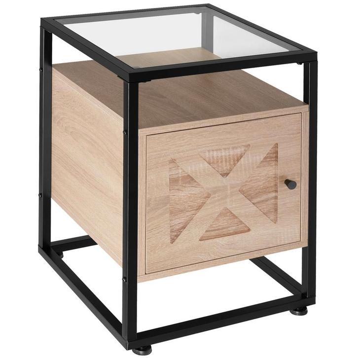 tectake Nachtkastje Kidderminster 40x43x60,5cm - Industrieel, Huis en Inrichting, Tafels | Bijzettafels, Verzenden