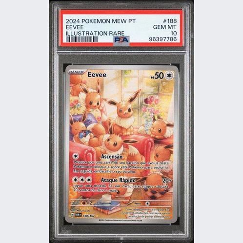Pokémon - 1 Graded card - Eevee [Illustration Rare] 188/167, Hobby en Vrije tijd, Verzamelkaartspellen | Pokémon