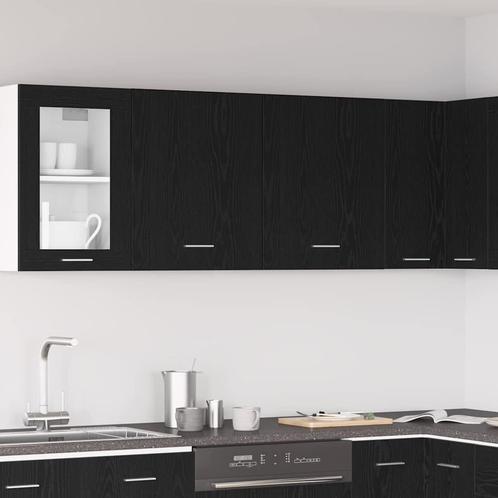 vidaXL Hangkasten 2 pcs Zwart eiken 100 x 31 x 60 cm Bewerkt, Huis en Inrichting, Kasten | Overige, Nieuw, Verzenden