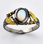 Opale - Argent - Bague - Look de créateur