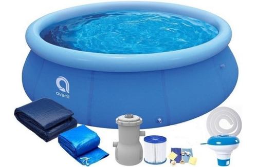 Avenli 244 cm Opzetzwembad met 3-laags PVC en krachtige p..., Tuin en Terras, Zwembaden, Nieuw, Ophalen of Verzenden