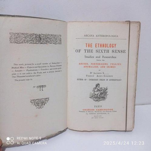Dr. Jacobus X - The Ethnology of the Sixth Sense, Studies, Antiek en Kunst, Antiek | Boeken en Manuscripten