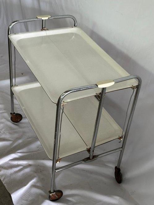 Trolley - Hout, Metaal - Opvouwbare trolley, Antiek en Kunst, Kunst | Designobjecten