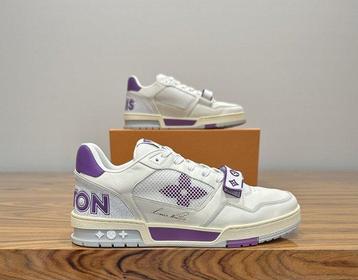 Louis Vuitton - LV Trainer White/Purple Leather and Mesh - beschikbaar voor biedingen