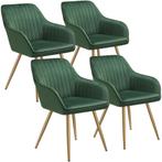tectake Eetkamerstoel Marilyn, fluweeloptiek, doorgestikt -, Huis en Inrichting, Stoelen, Verzenden, Nieuw
