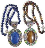 2 colliers de méditation bouddhiste : Lapis lazuli et oeil, Antiek en Kunst