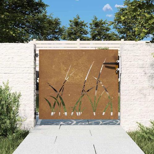 vidaXL Poort 85x75 cm grasontwerp cortenstaal, Tuin en Terras, Tuinpoorten, Nieuw, Verzenden