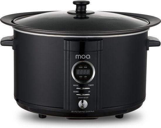 2dekans | MOA Slowcooker Digitaal - 6,5 liter - Zwart - BPA, Huis en Inrichting, Woonaccessoires | Klokken, Ophalen of Verzenden