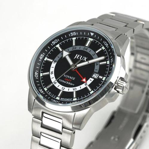 Jeux Horloge - Jeux Voyage GMT – Noir Edition - Zonder, Handtassen en Accessoires, Horloges | Heren
