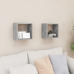 vidaXL Wandschappen kubus 2 st 26x15x26 cm betongrijs, Huis en Inrichting, Verzenden, Nieuw