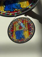 Paneel - Glas, Lood, Messing - Madonna Enthroned, Antiek en Kunst