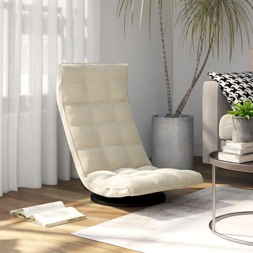 vidaXL Vloerstoel draaibaar fluweel crèmekleurig, Huis en Inrichting, Stoelen, Nieuw, Verzenden