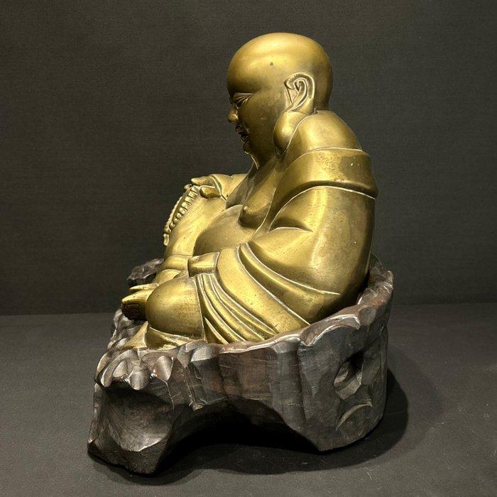 Brons Hotai Boeddha - Brons, Hout - China - Qing Dynastie, Antiek en Kunst, Antiek | Overige Antiek