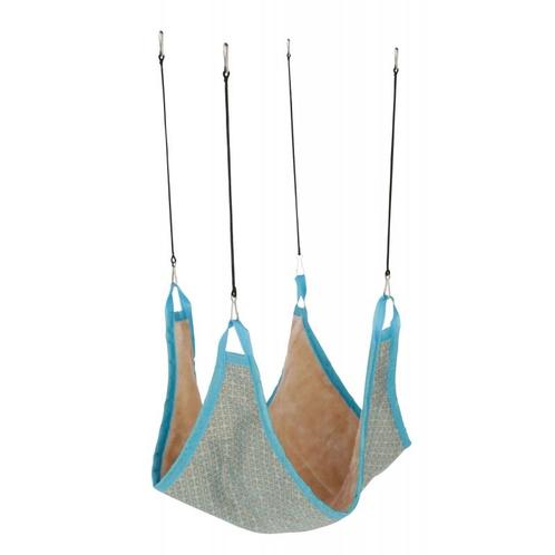 Hamac, pour hamsters, rats et furets, bleu/beige, 45 x 45 cm, Dieren en Toebehoren, Knaagdieren en Konijnen | Toebehoren
