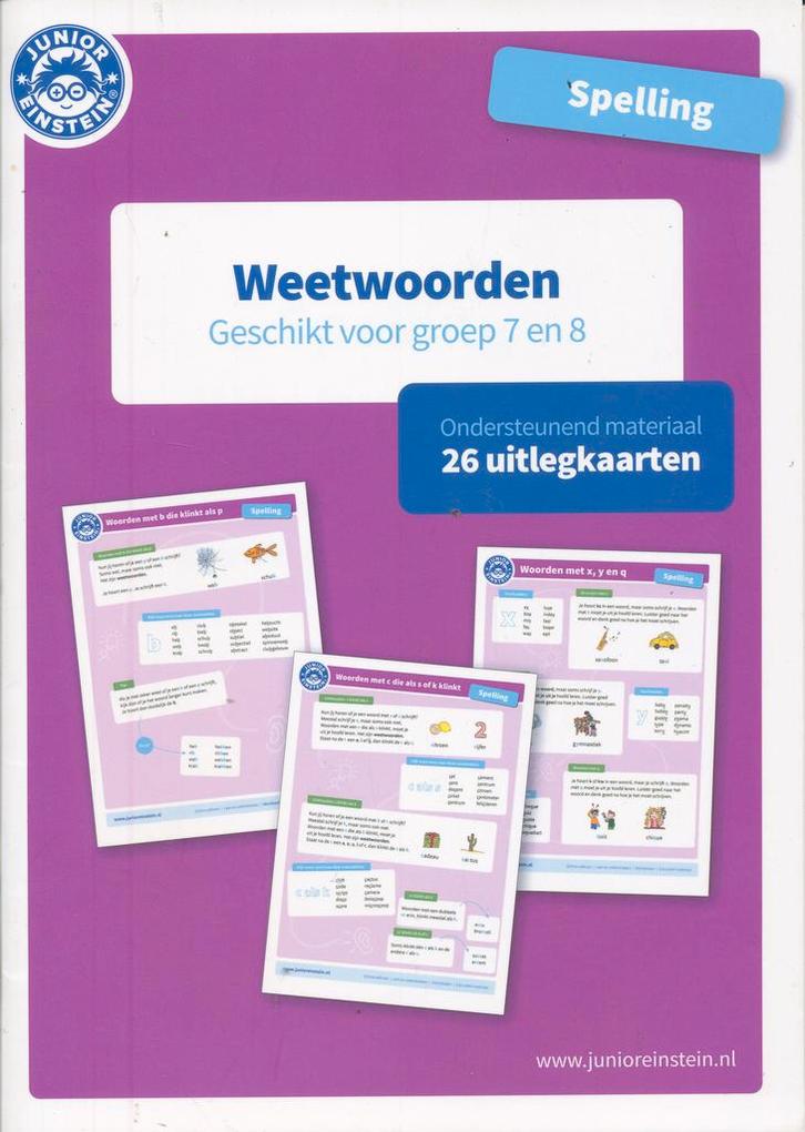 Junior Einstein Spelling Weetwoorden Uitlegkaarten groep 7-8, Boeken, Schoolboeken, Verzenden