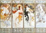 Alphonse Mucha - Les Saisons grün, Antiek en Kunst