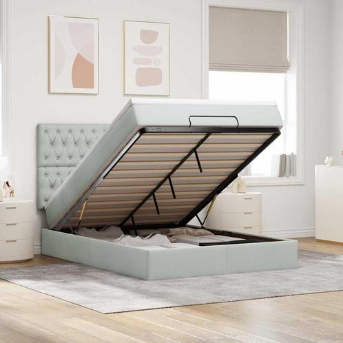 vidaXL Ottoman bed met matrassen 140x200cm fluweel, Huis en Inrichting, Slaapkamer | Bedden, Nieuw, Verzenden