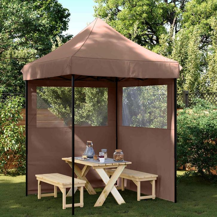 vidaXL Partytent Bruin 200 x 200 x 306 cm Oxford Stof, Tuin en Terras, Partytenten, Nieuw, Verzenden