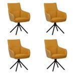 Set van 4 Leren draaibare eetkamerstoelen Fancy Duo - Kenia, Ophalen of Verzenden
