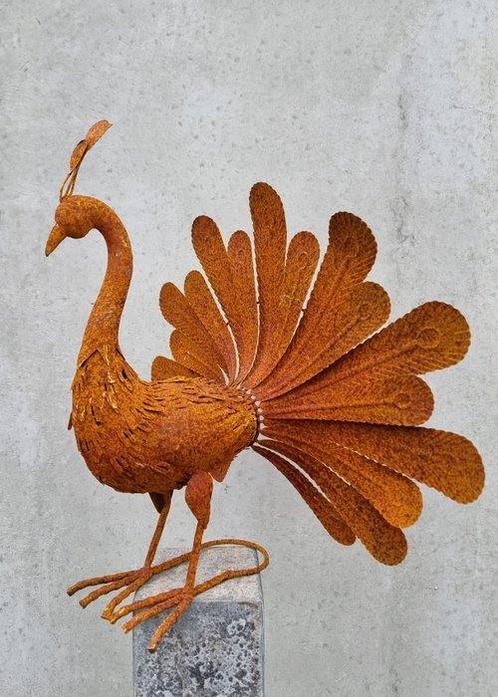Beeldje - Rusty Peacock - IJzer, Metaal, Antiek en Kunst, Curiosa en Brocante