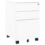 vidaXL Ladeblok verrijdbaar 39x45x60 cm staal wit, Huis en Inrichting, Verzenden, Nieuw