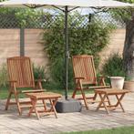 vidaXL Tuin Eettafel Set 4 pcs Bruin Massief Teakhout, Tuin en Terras, Verzenden, Nieuw