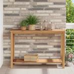 vidaXL Salontafel met opslag Bruin 110 x 40 x 45 cm Massief, Tuin en Terras, Tuintafels, Verzenden, Nieuw