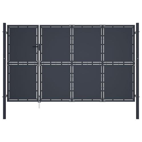 vidaXL Poort 350x200 cm staal antraciet, Jardin & Terrasse, Portes de jardin, Envoi