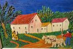 Emilienne Delacroix (1893-1990) - Paisaje con bueyes