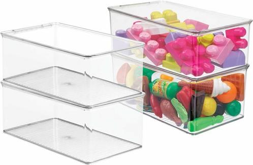 mDesign 4-delige speelgoedboxset - stapelbare opbergdozen..., Huis en Inrichting, Keuken | Keukenbenodigdheden, Nieuw, Verzenden