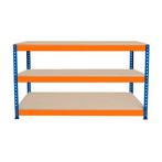 Werkbank met 3 Planken S-Rax - 150 cm x 60 cm x 90 cm, Verzenden