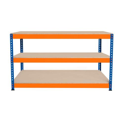 Werkbank met 3 Planken S-Rax - 150 cm x 60 cm x 90 cm, Articles professionnels, Aménagement de Bureau & Magasin | Entrepôt, Rayonnage & Stockage