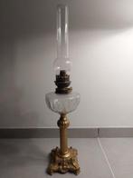 Lampe à pétrole - metal doré, Antiquités & Art