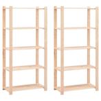 vidaXL Opbergrekken 5-laags 2 st 80x38x170 cm grenenhout 250, Huis en Inrichting, Kasten | Stellingkasten, Verzenden, Nieuw