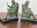 Max Le Verrier - Boekensteunen (2) - Marmer, Zinklegering -