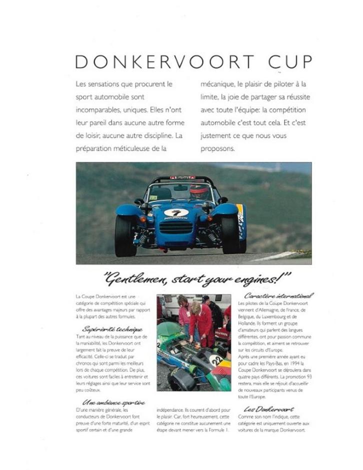 1994 DONKERVOORT CUP LEAFLET FRANS, Boeken, Auto's | Folders en Tijdschriften