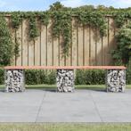 vidaXL Banc de jardin design gabion 203x31x42cm bois, Tuin en Terras, Verzenden