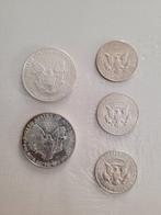 Verenigde Staten. A Lot of 5x USA Silver Coins (ASW, Postzegels en Munten