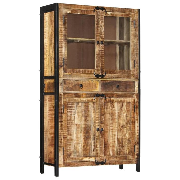 vidaXL Hoge kast 100x40x175 cm massief ruw mangohout, Huis en Inrichting, Kasten | Dressoirs, Nieuw, Verzenden