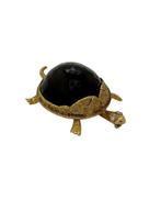 Broche - 18 karaat Geel goud - Schildpad - zwarte granaat