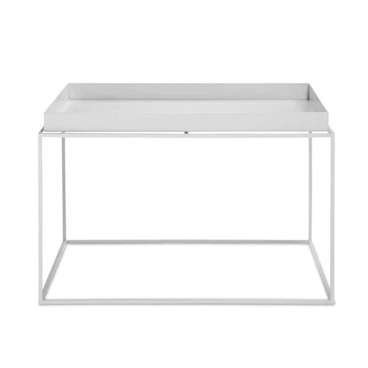 2dekans | Tray Bijzettafel - Staal - 60 x 60 x 39cm - Wit, Huis en Inrichting, Tafels | Salontafels, Ophalen of Verzenden
